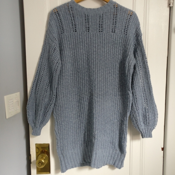 Medium Blue American Eagle Sweater Dress with ballooned sleeves - Picture 2 of 3